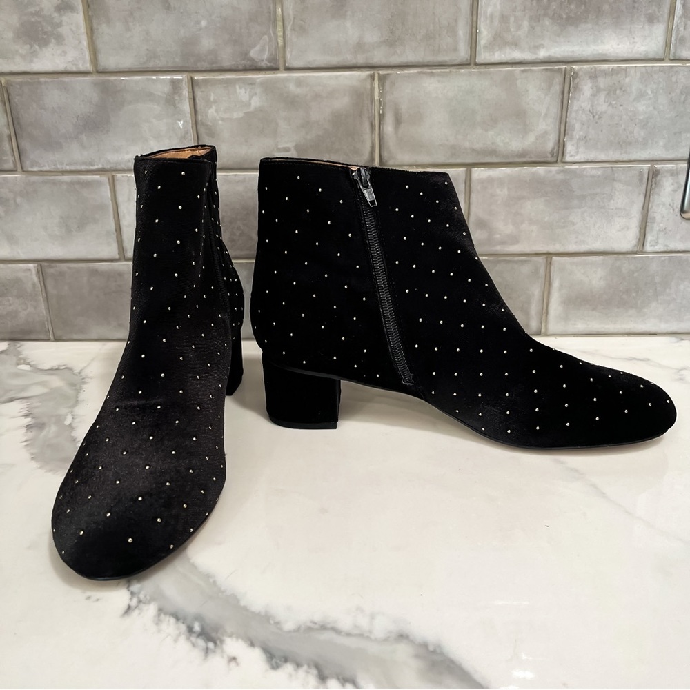 LOFT Studded Ankle Boots - Black/Gold